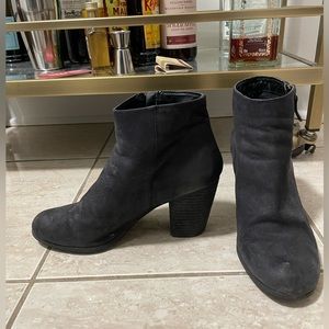 Black leather booties (used like new)
